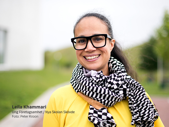 Leila Khammari på Ung Företagsamhet UF och Nya Skolan Skövde