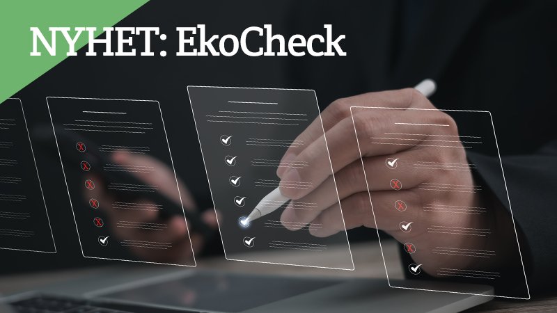 Bild på en person som checkar av en lista med punkter för att förebygga ekobrott